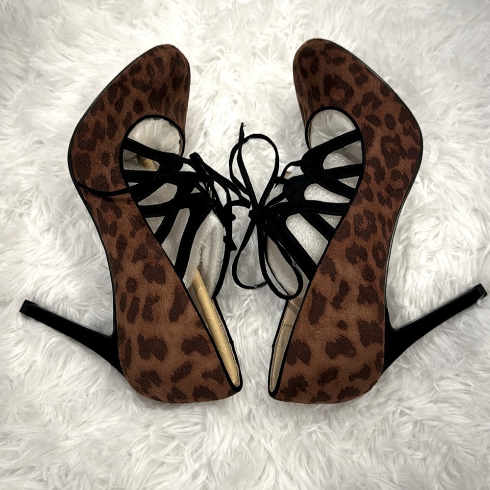 Brand New- Nine West Leopard Print-Lace Up Heel- Size 7.5